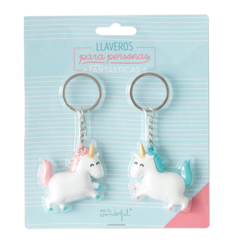 Set de 2 llaveros unicornio para personas fantásticas